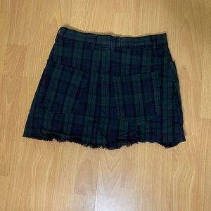 Brandy Melville Green/navy School girl skirt